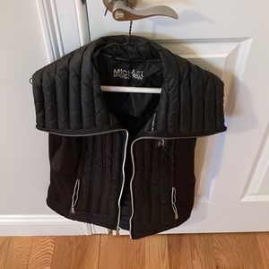 michael kors black vest with zipper